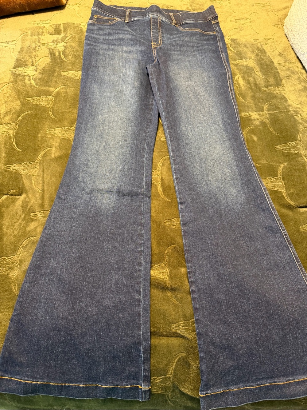 Spanx Women's Flared Jeans in Medium Blue